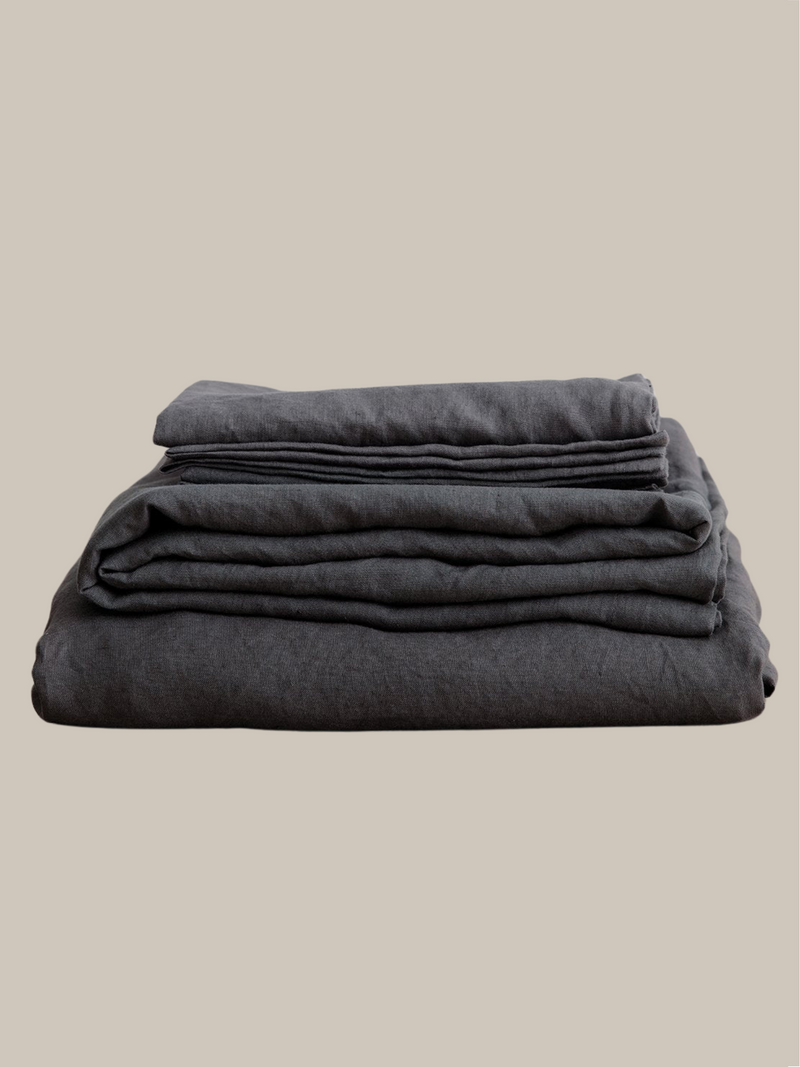 Linen Sheet Set With Pillowcases - Slate