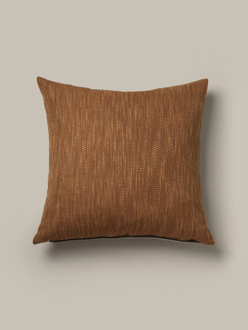 Atrio Textured Bronze Linen Pillow with Solid Linen Back