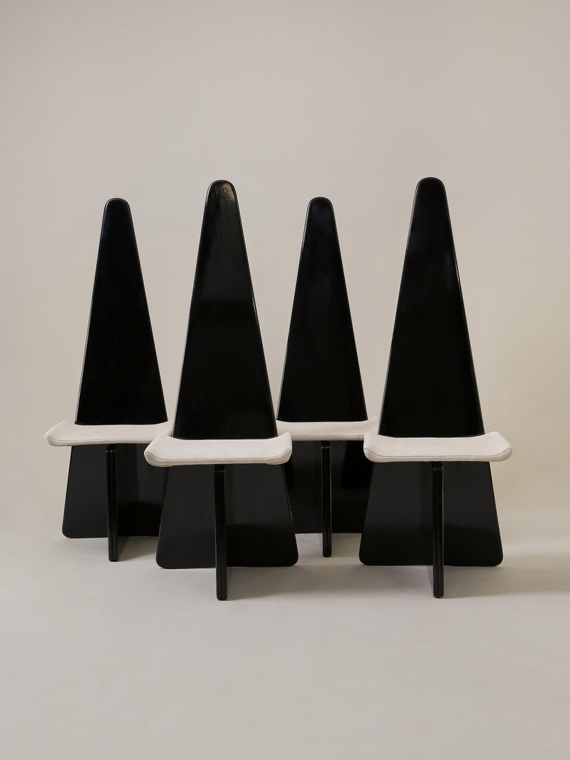 Atrio Vintage - Modernist Triangular Dining Chair - Set of 4