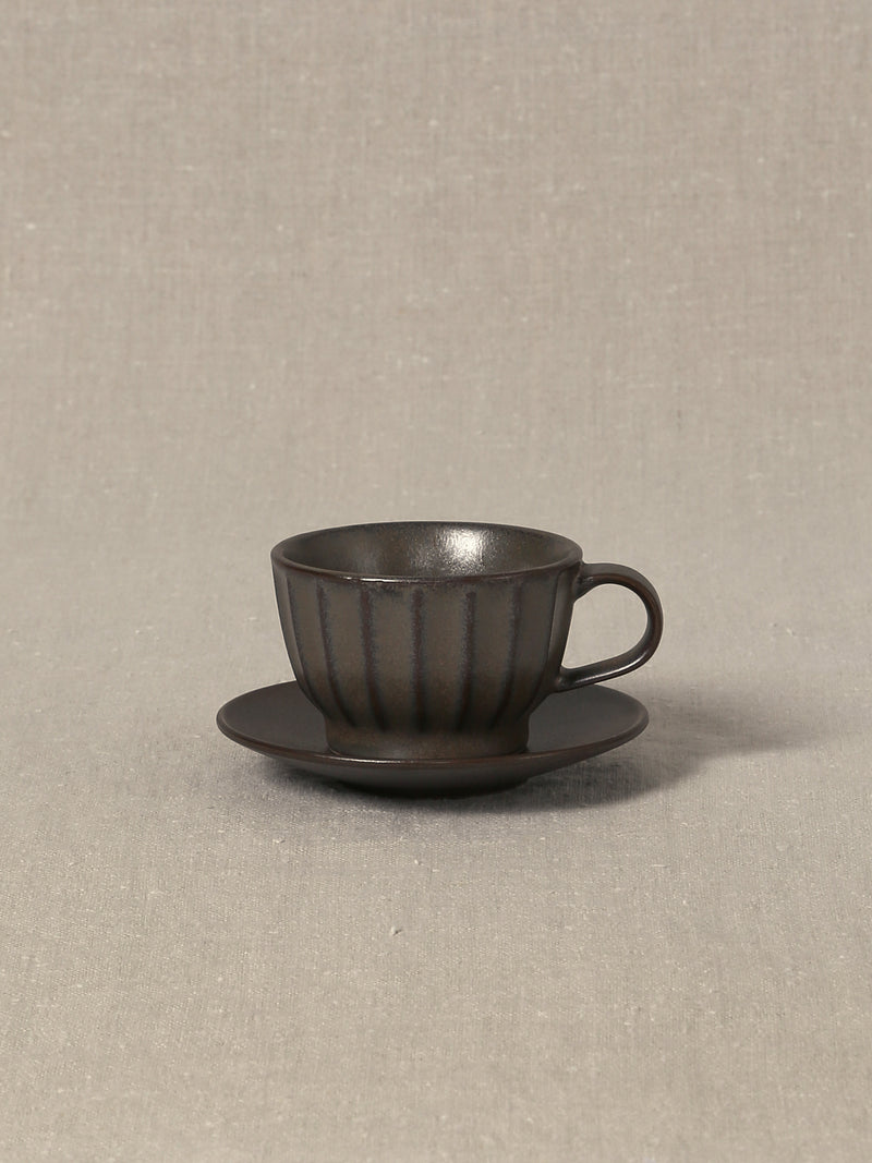Inku Scalloped Coffee Cup and Saucer